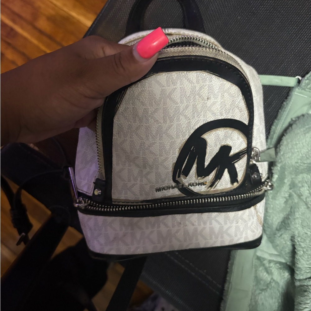 Michael Kors Signature White and Black Mini Bag